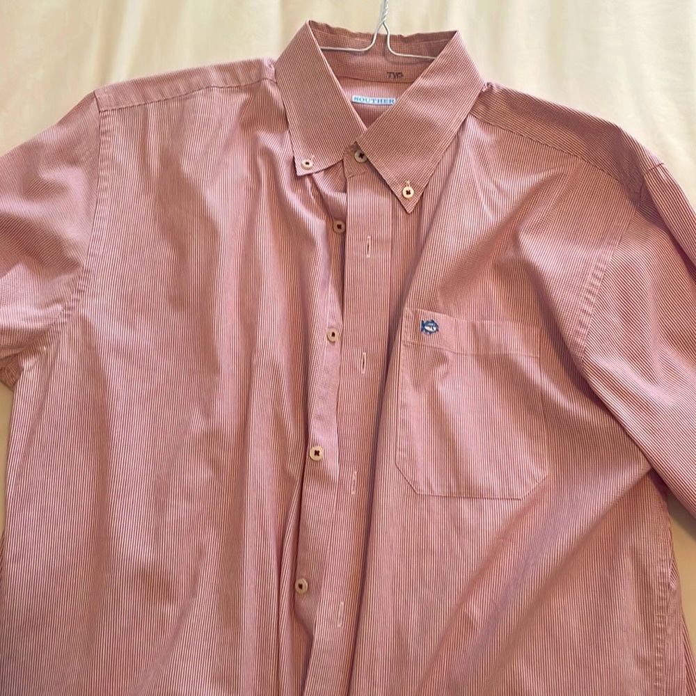 Southern tide medium red checkered shirt. Hardly worn.